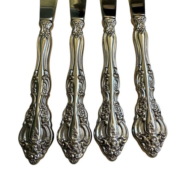 4 Oneida Michelangelo Dinner Knives Stainless Heirloom Glossy  Flatware  9 In - Picture 9 of 10